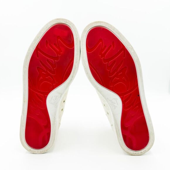 Christian Louboutin Bip Bip Orlato High Top White Floral Sneakers EU 37 US 7 - Picture 8 of 11